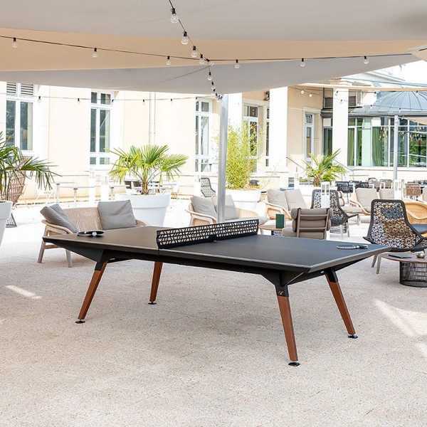 Namizno teniška zunanja miza Cornilleau Play-style Black s črtami - dobava 4 tedne