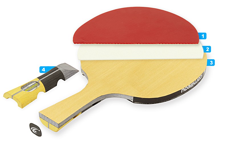 Décomposition d'une raquette de ping pong cornilleau